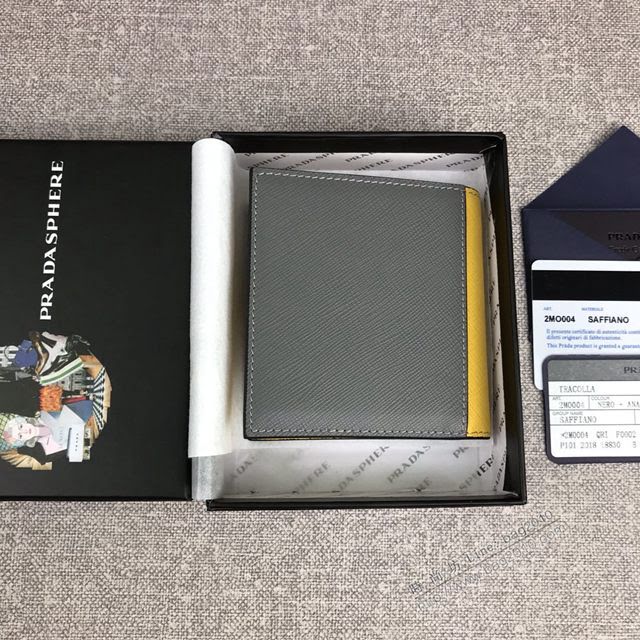 prada錢包 普拉達專櫃最新聖誕限量款系列 2MO004 PRADA男士短款錢夾  pyd2103